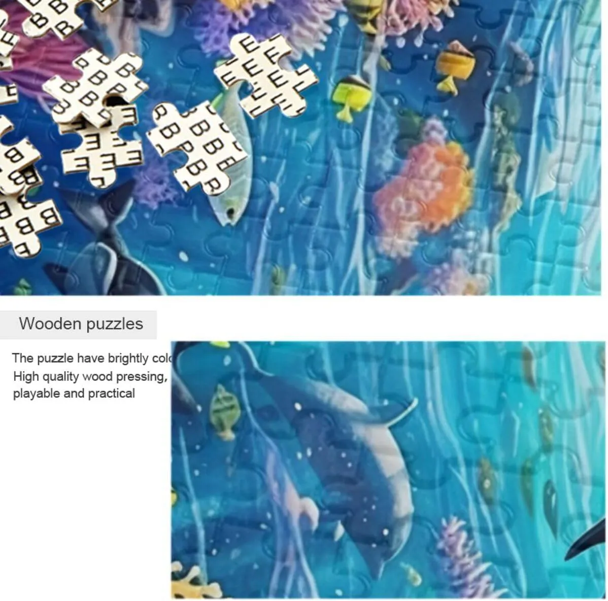 Puzzles for Adults 1000 Piece Whales Dolphin Fish Undersea Jigsaw Puzzles Kids Game Toys Gift Home Decor 202A2487