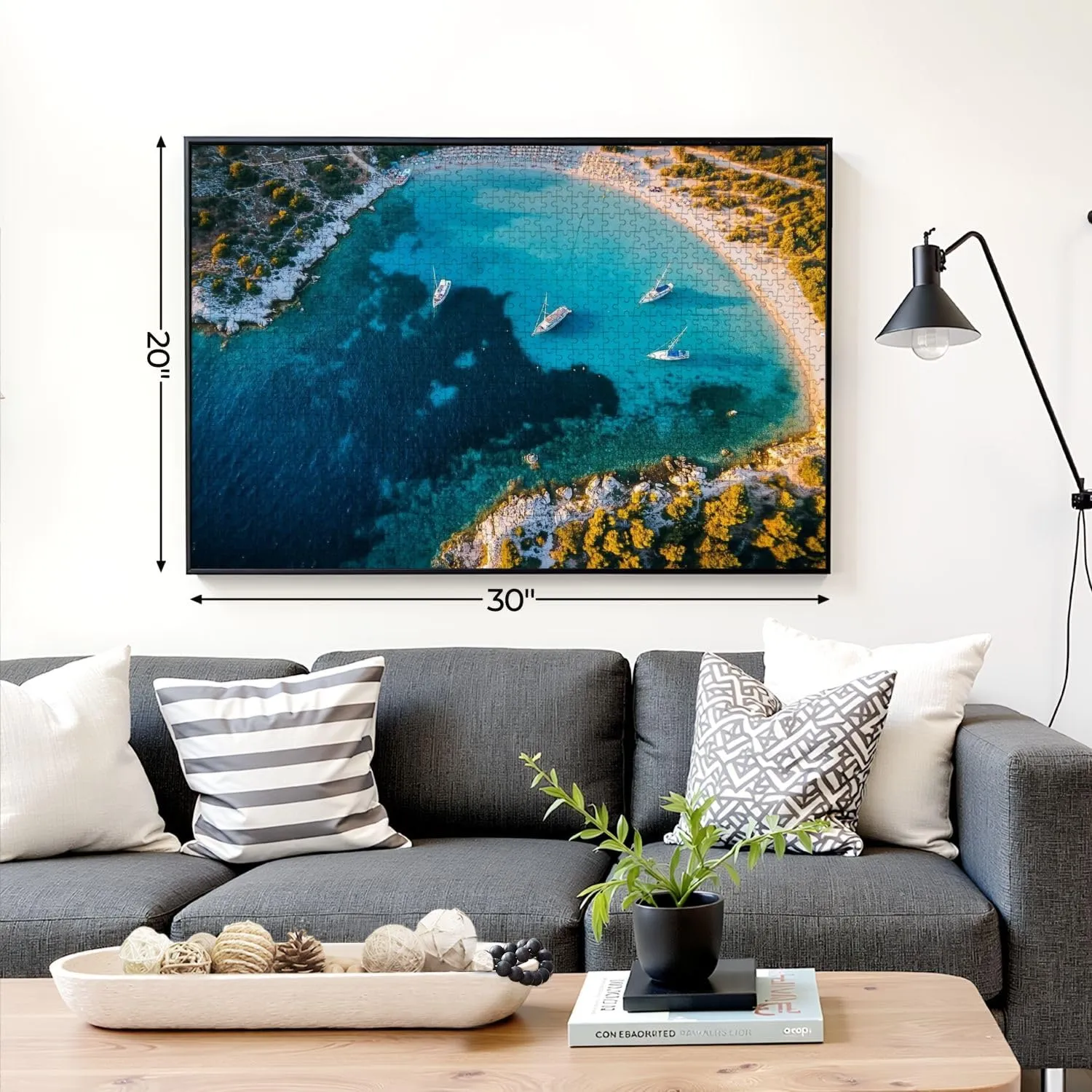 Puzzles for Adults 1000 Pieces Aerial View Aquarium Bay Bodrum Wooden Jigsaw Puzzles Challenging Fun Educational Family Games Kid Toys Art Work Gift Home Decor