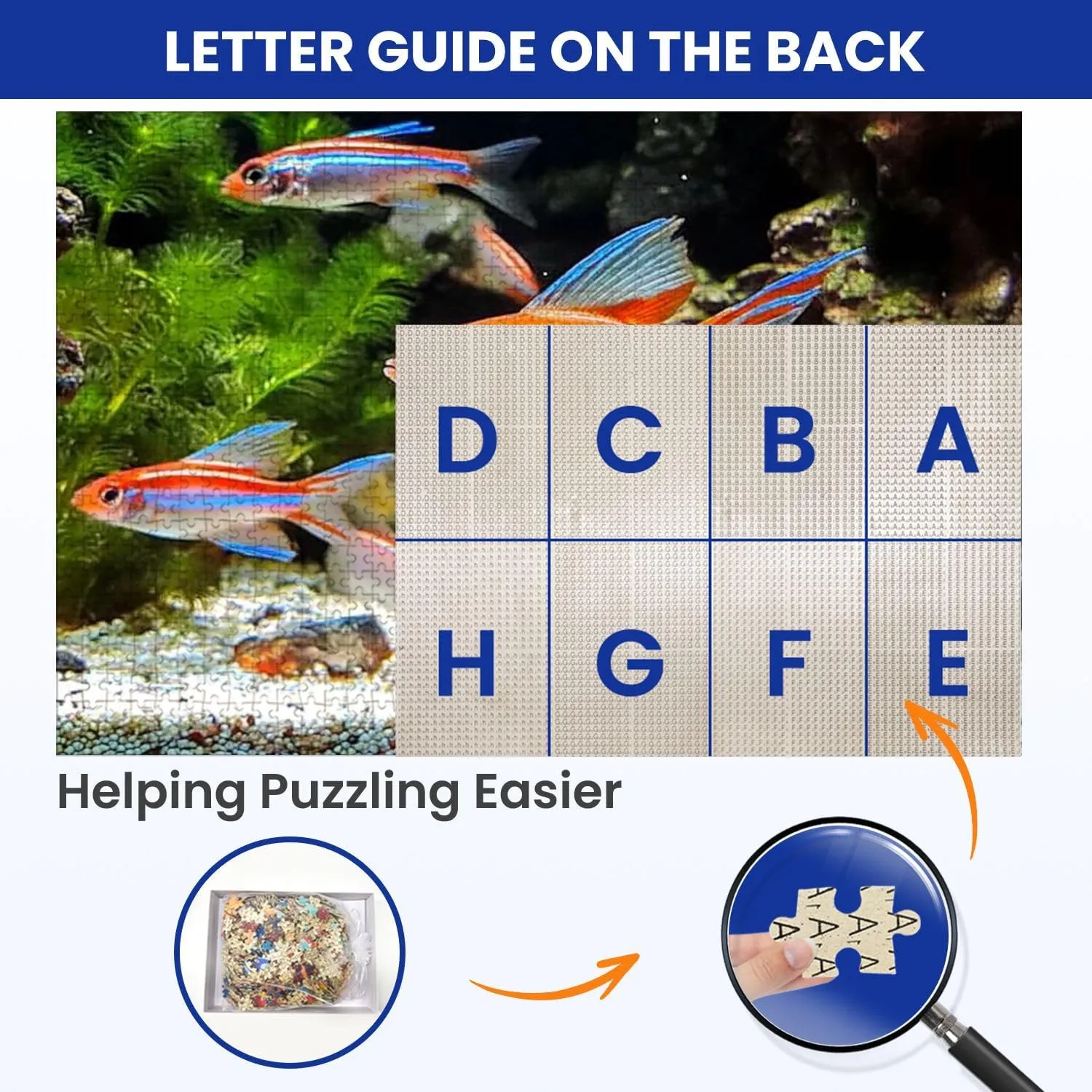 Puzzles for Adults 1000 Pieces landscaped Freshwater Tropical Aquarium Fish Tank neon Guppies Wooden Jigsaw Puzzles Challenging Fun Educational Family Games Kid Toys Art Work Gift Home Decor