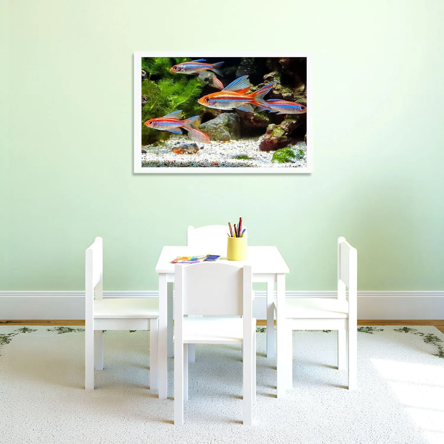 Puzzles for Adults 1000 Pieces landscaped Freshwater Tropical Aquarium Fish Tank neon Guppies Wooden Jigsaw Puzzles Challenging Fun Educational Family Games Kid Toys Art Work Gift Home Decor