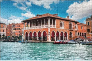 Puzzles for Adults 1000 Pieces Rialto Fish Market Venice Wooden Jigsaw Puzzles Challenging Fun Educational Family Games Kid Toys Art Work Gift Home Decor