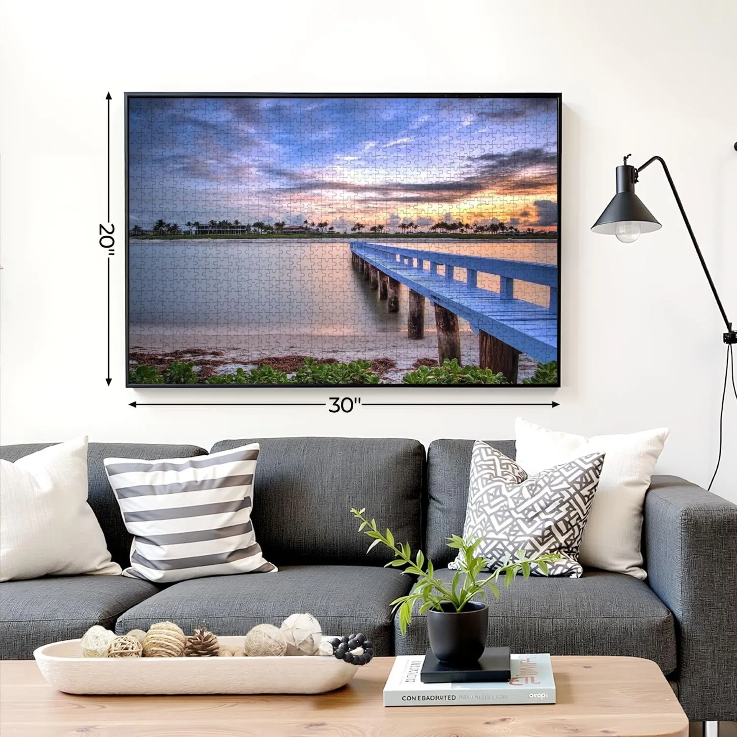 Puzzles for Adults 1000 Pieces Sunrise Naples Pier Where People Fish Dawn Naples Wooden Jigsaw Puzzles Challenging Fun Educational Family Games Kid Toys Art Work Gift Home Decor