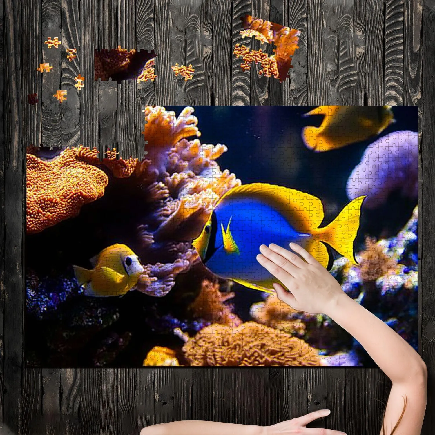 Puzzles for Adults 1000 Pieces Tropical Fishes Wooden Jigsaw Puzzles Challenging Fun Educational Family Games Kid Toys Art Work Gift Home Decor