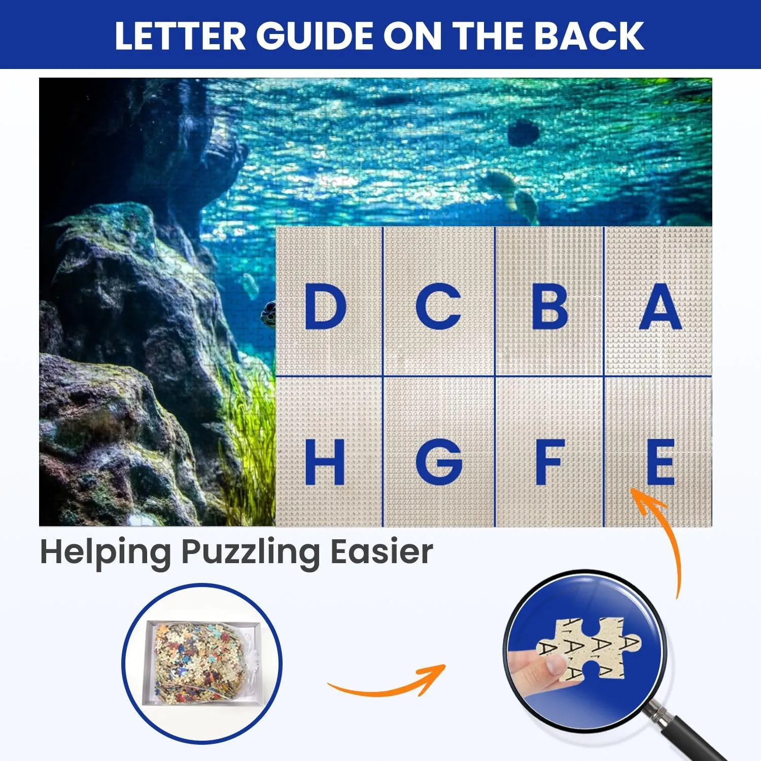 Puzzles for Adults 1000 Pieces Turtle Swimming Tank Fish Wooden Jigsaw Puzzles Challenging Fun Educational Family Games Kid Toys Art Work Gift Home Decor