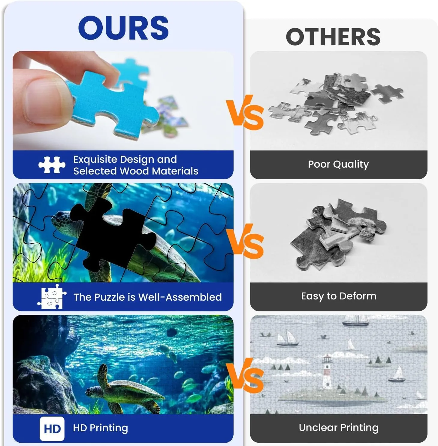 Puzzles for Adults 1000 Pieces Turtle Swimming Tank Fish Wooden Jigsaw Puzzles Challenging Fun Educational Family Games Kid Toys Art Work Gift Home Decor