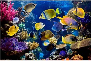 Puzzles for Adults 1000 Pieces Underwater Scene Bright Colored Tropical Fish Wooden Jigsaw Puzzles Challenging Fun Educational Family Games Kid Toys Art Work Gift Home Decor