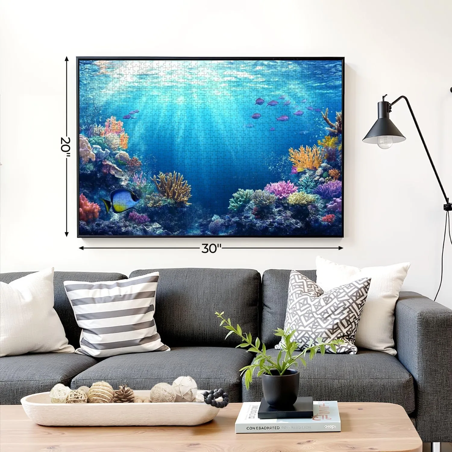Puzzles for Adults 1000 Pieces Underwater Scene Tropical Fish Wooden Jigsaw Puzzles Challenging Fun Educational Family Games Kid Toys Art Work Gift Home Decor