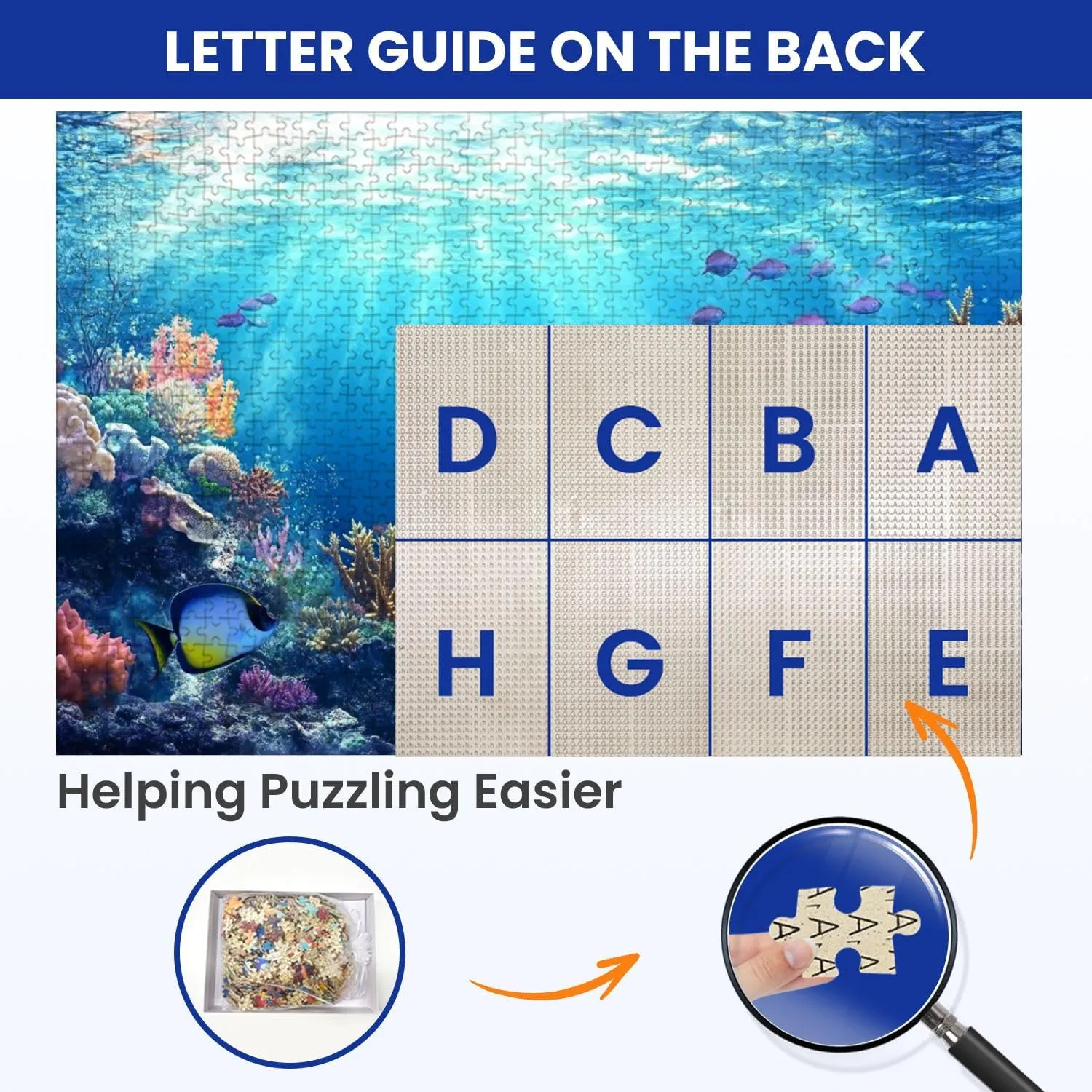 Puzzles for Adults 1000 Pieces Underwater Scene Tropical Fish Wooden Jigsaw Puzzles Challenging Fun Educational Family Games Kid Toys Art Work Gift Home Decor
