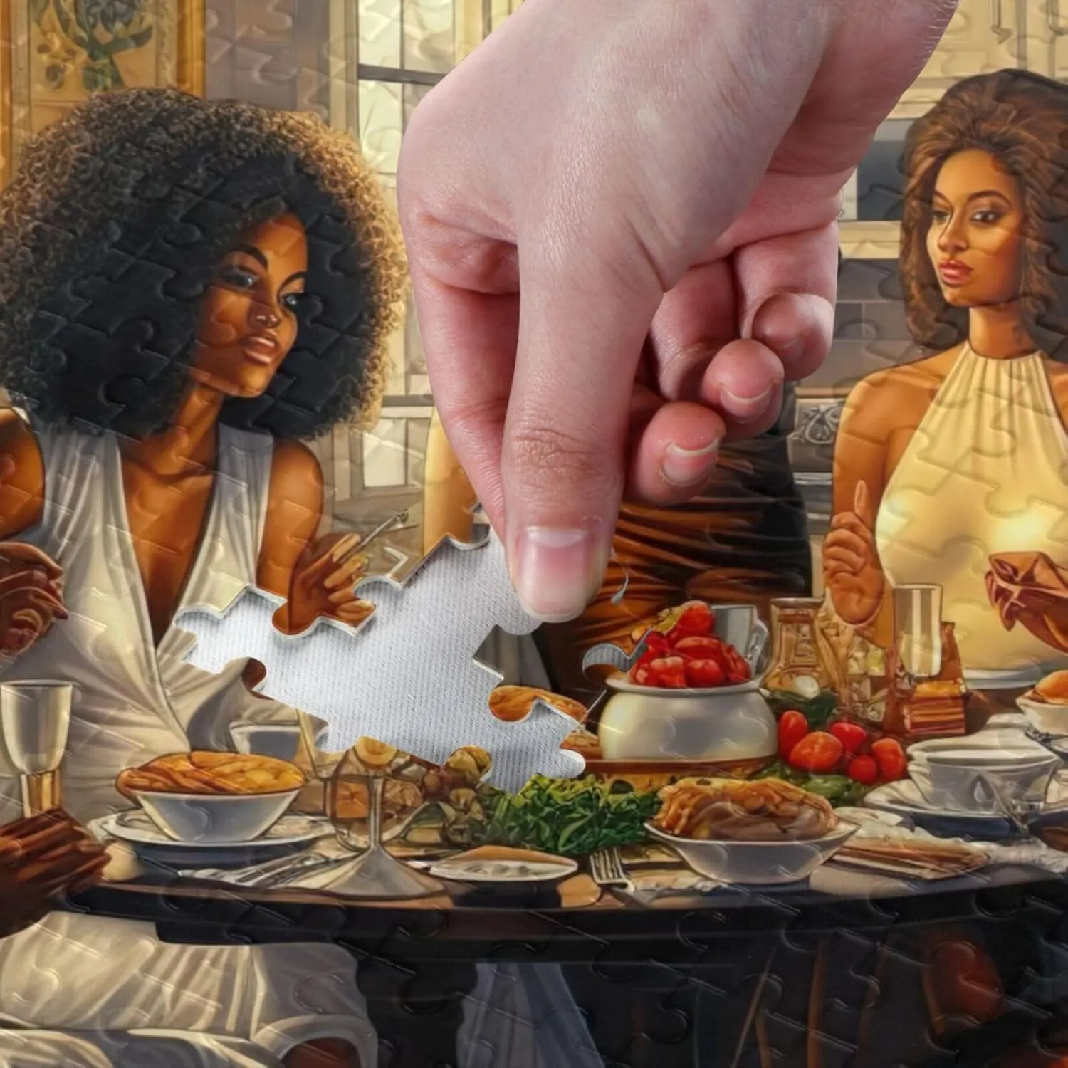 Puzzles for Adults 500 Piece African American Black Women Dinner Jigsaw Puzzles for Kids Toy Game Gift 202b2289