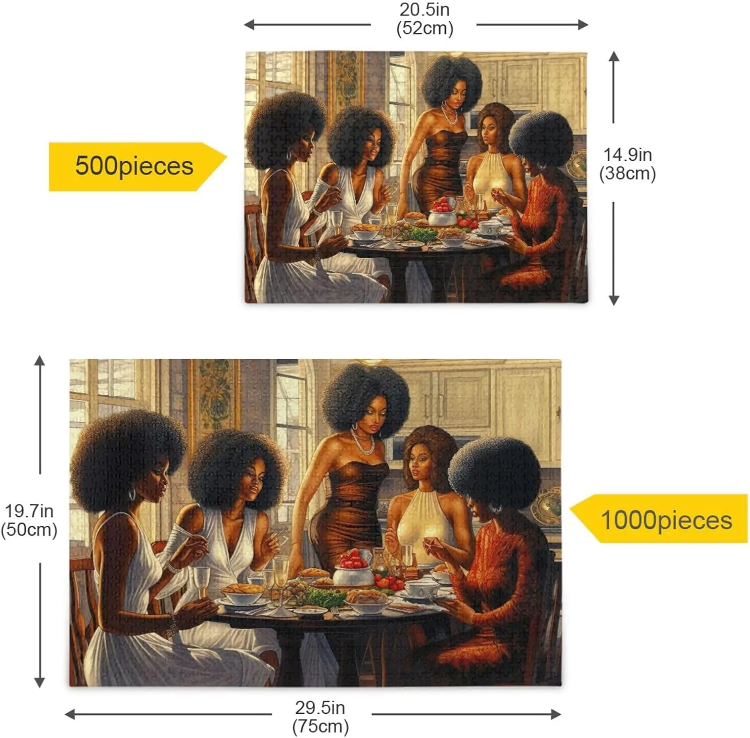 Puzzles for Adults 500 Piece African American Black Women Dinner Jigsaw Puzzles for Kids Toy Game Gift 202b2289