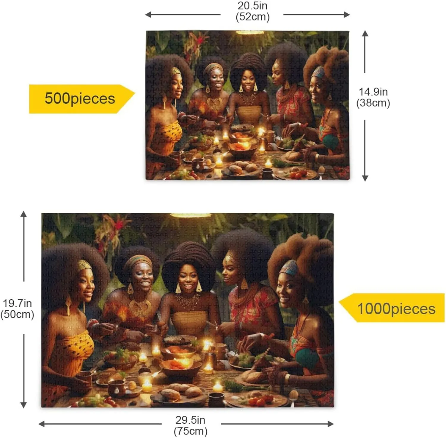 Puzzles for Adults 500 Piece African American Black Womens Dining Jigsaw Puzzles Kids Toy Game Gift 202b2073