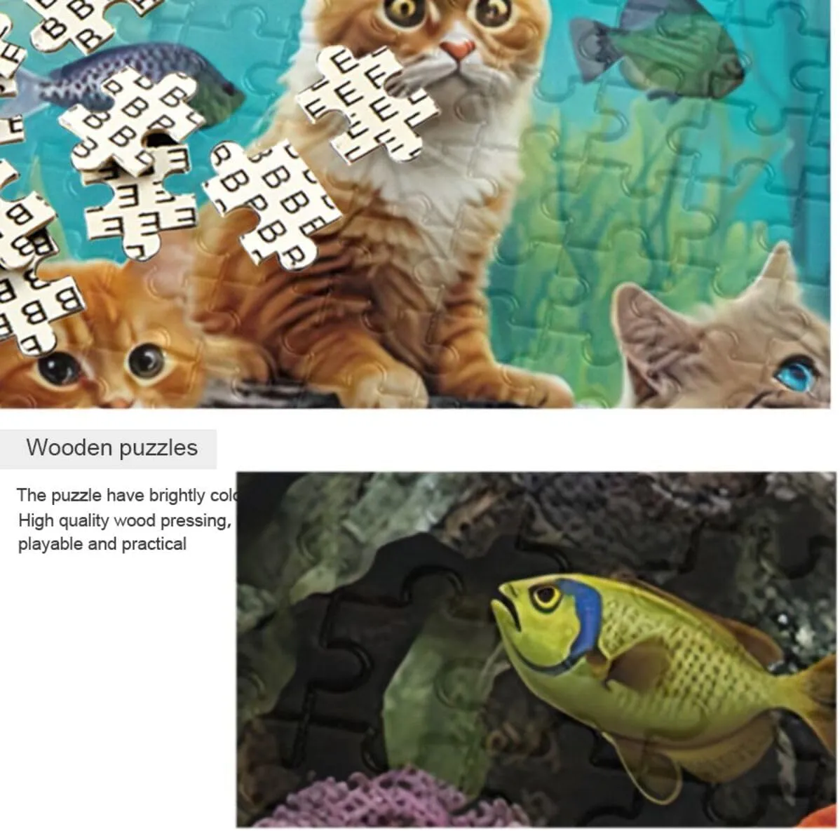 Puzzles for Adults 500 Piece Cute Cats Fish Tank Jigsaw Puzzles Kids Toy Game Gift 202a6340