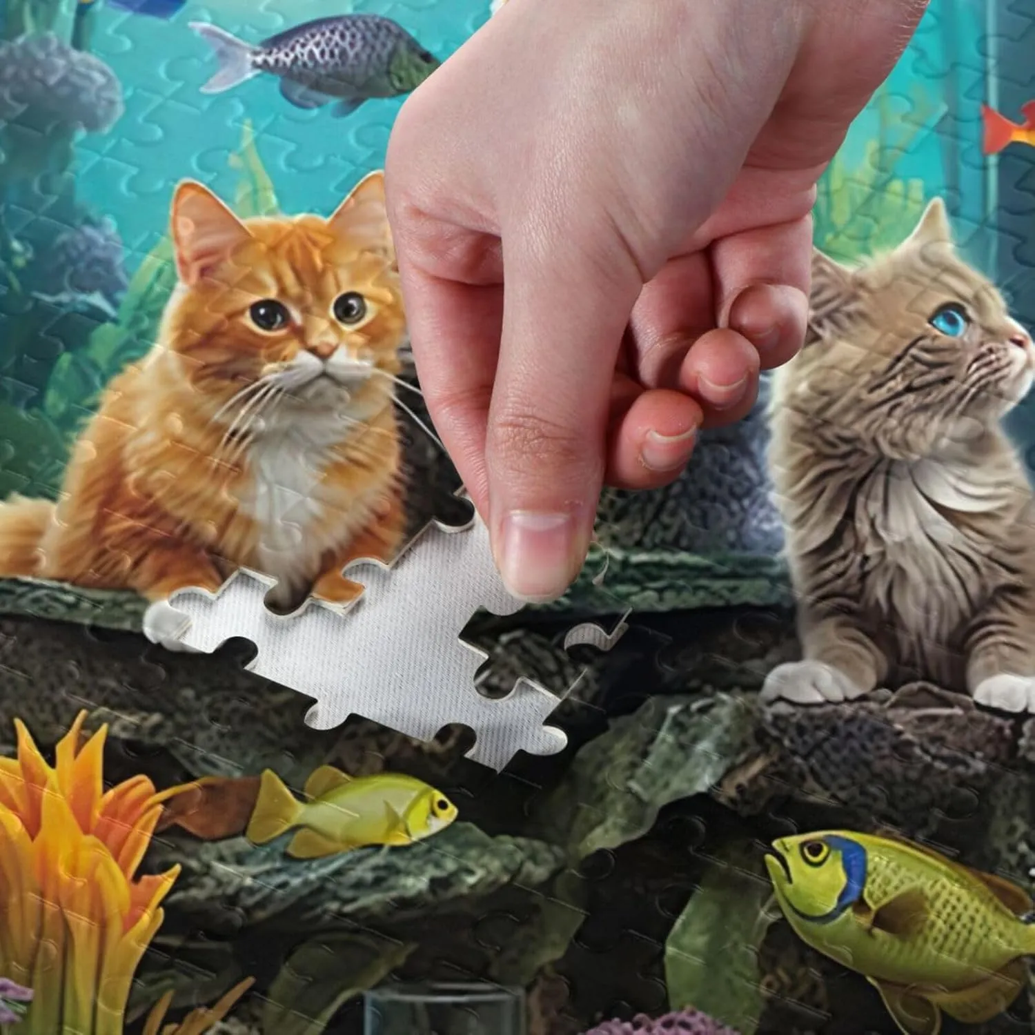 Puzzles for Adults 500 Piece Cute Cats Fish Tank Jigsaw Puzzles Kids Toy Game Gift 202a6340