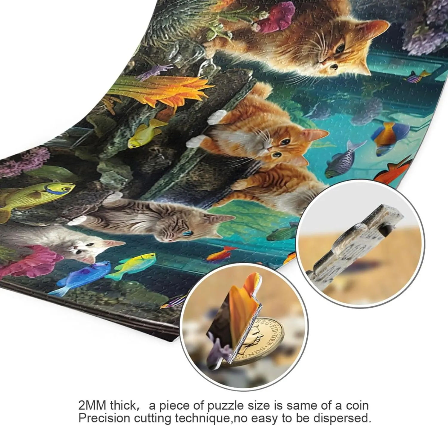 Puzzles for Adults 500 Piece Cute Cats Fish Tank Jigsaw Puzzles Kids Toy Game Gift 202a6340