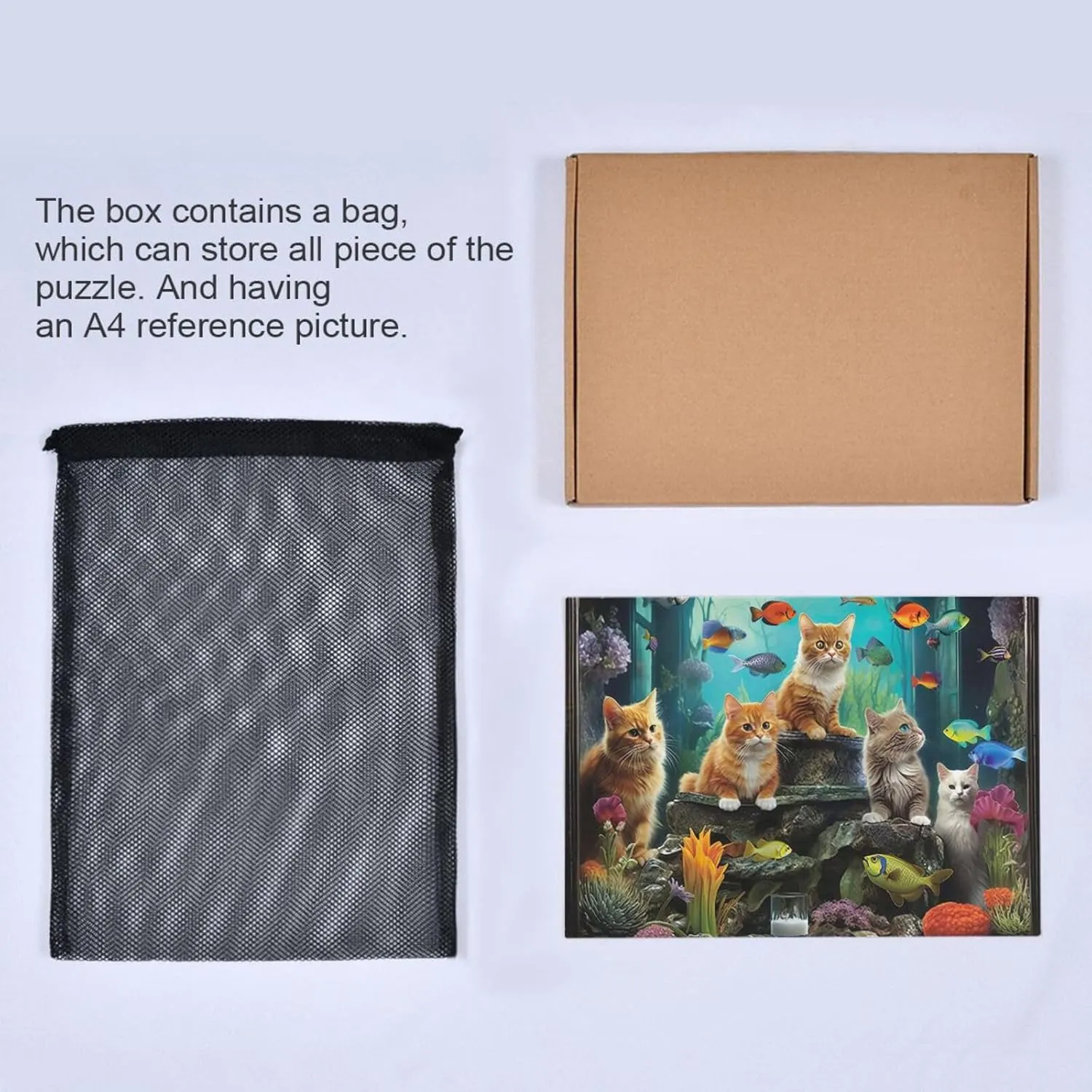 Puzzles for Adults 500 Piece Cute Cats Fish Tank Jigsaw Puzzles Kids Toy Game Gift 202a6340