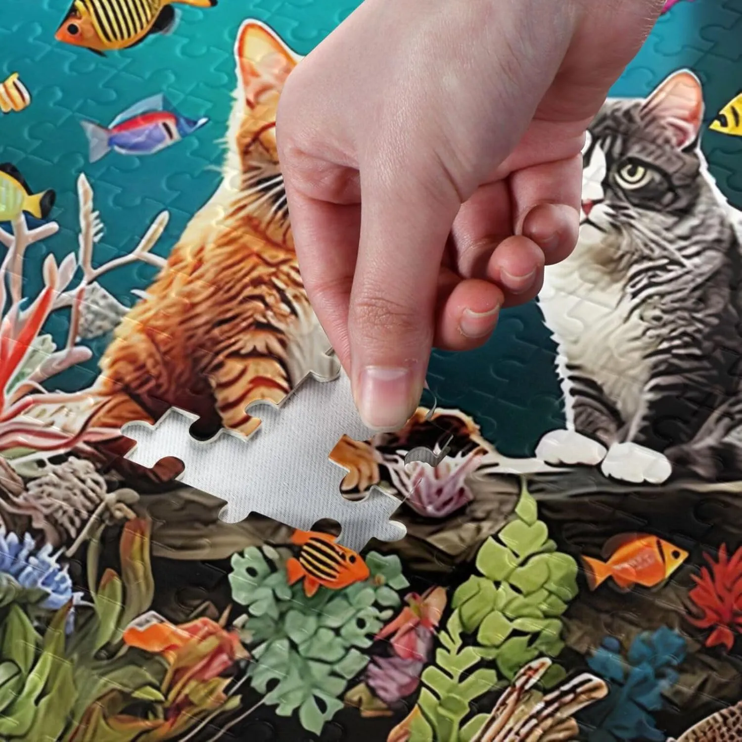 Puzzles for Adults 500 Piece Cute Cats Fish Tank Jigsaw Puzzles Kids Toy Game Gift 202a6344