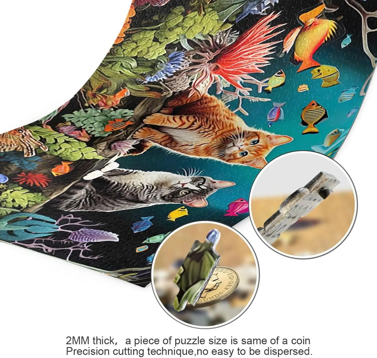 Puzzles for Adults 500 Piece Cute Cats Fish Tank Jigsaw Puzzles Kids Toy Game Gift 202a6344