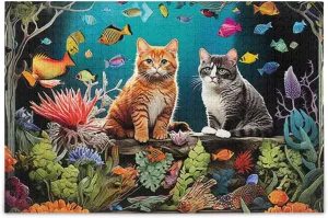 Puzzles for Adults 500 Piece Cute Cats Fish Tank Jigsaw Puzzles Kids Toy Game Gift 202a6344