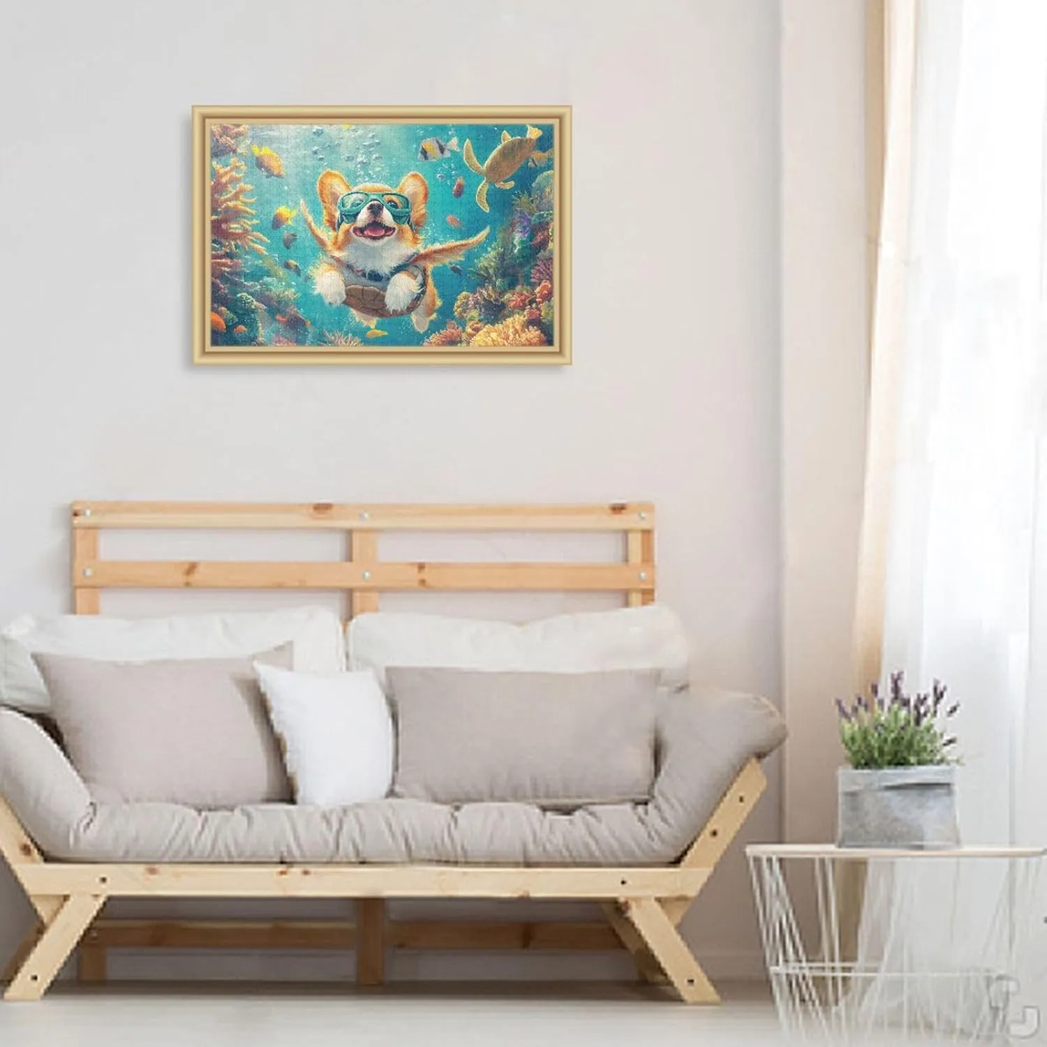 Puzzles for Adults 500 Piece Cute Corgi Swimming Underwater Fish Jigsaw Puzzles for Kids Toy Game Gift 202b8591
