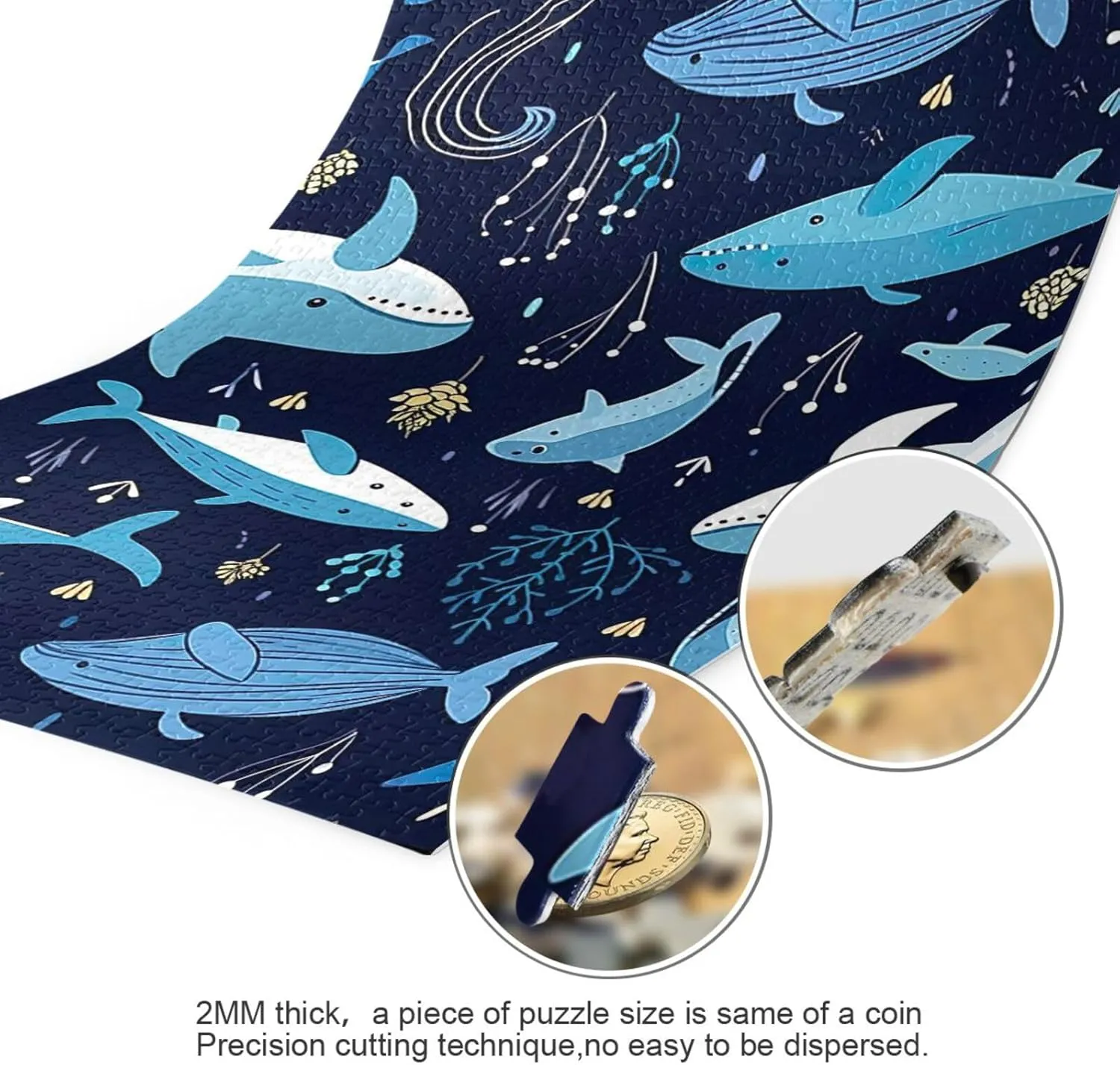 Puzzles for Adults 500 Piece Cute Whale Fish Jigsaw Puzzles Kids Toy Game Gift 202A2628