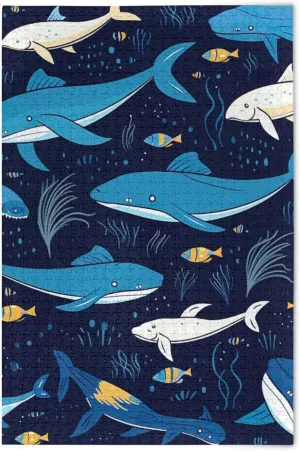Puzzles for Adults 500 Piece Cute Whale Fish Jigsaw Puzzles Kids Toy Game Gift 202A2630