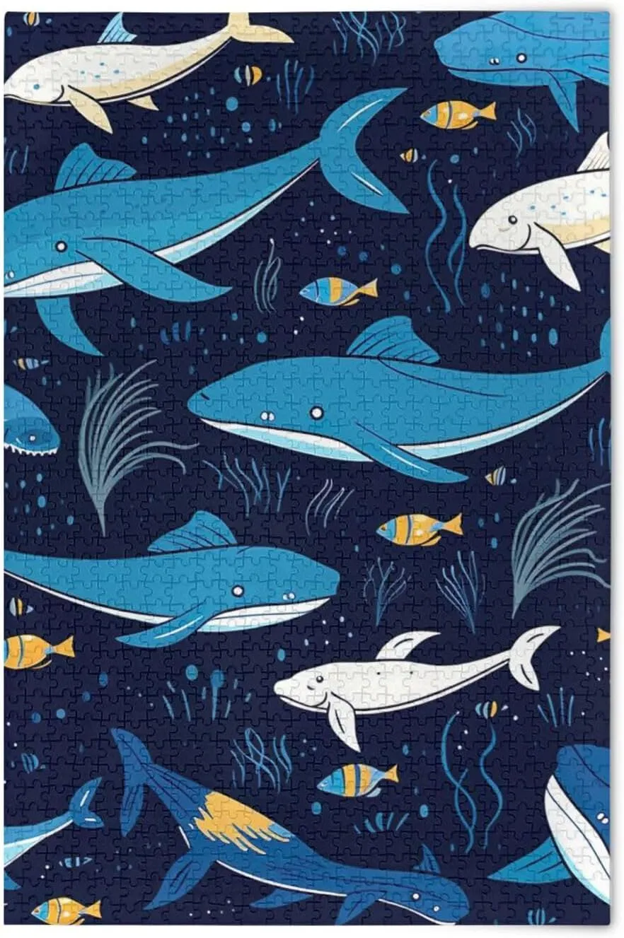 Puzzles for Adults 500 Piece Cute Whale Fish Jigsaw Puzzles Kids Toy Game Gift 202A2630