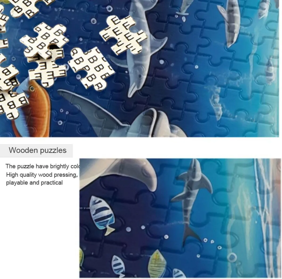 Puzzles for Adults 500 Piece Whales Dolphin Fish Undersea Jigsaw Puzzles Kids Toy Game Gift 202A2471