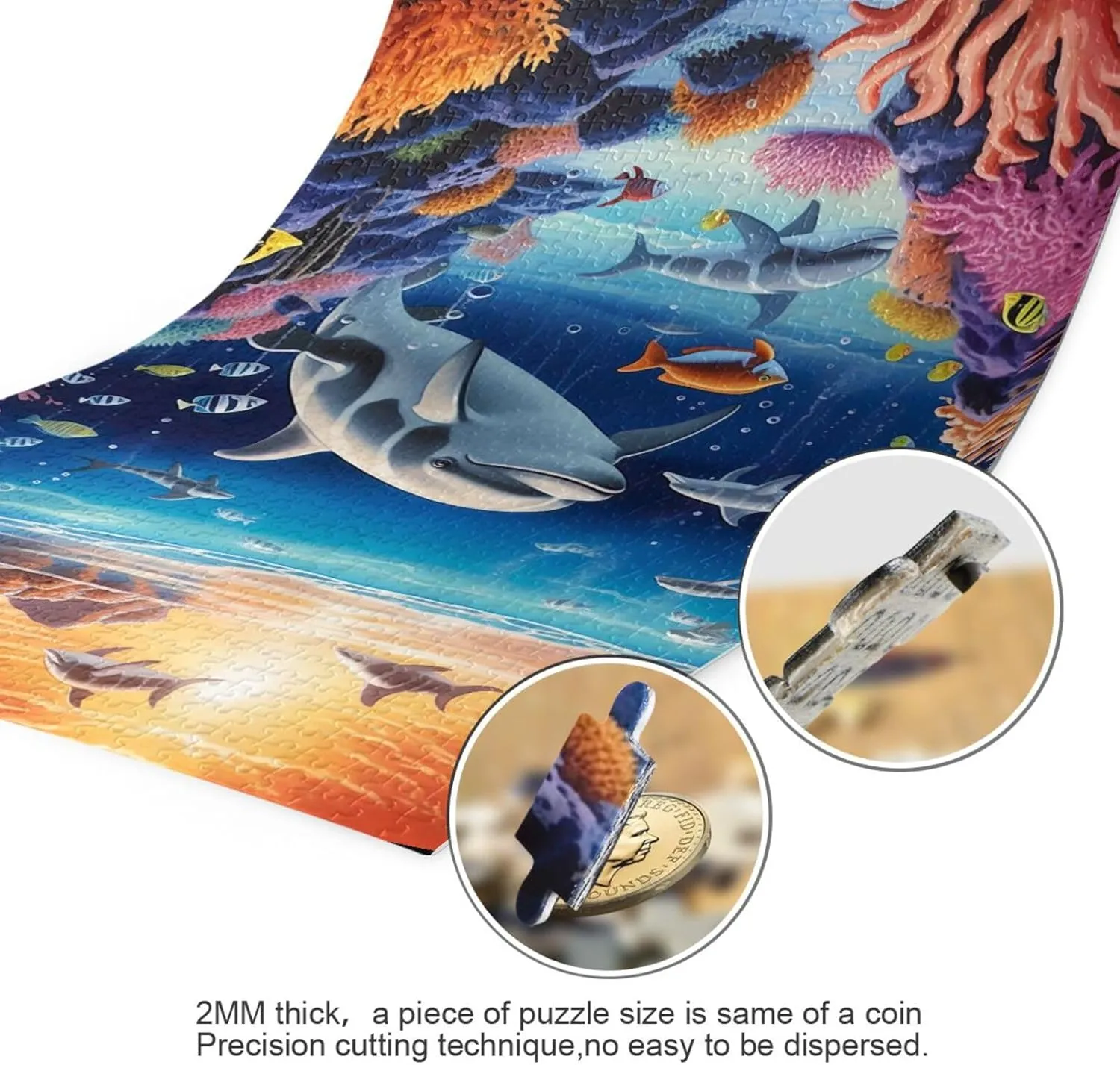Puzzles for Adults 500 Piece Whales Dolphin Fish Undersea Jigsaw Puzzles Kids Toy Game Gift 202A2471