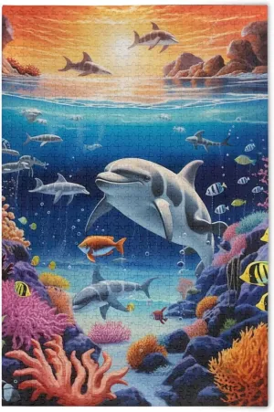 Puzzles for Adults 500 Piece Whales Dolphin Fish Undersea Jigsaw Puzzles Kids Toy Game Gift 202A2471