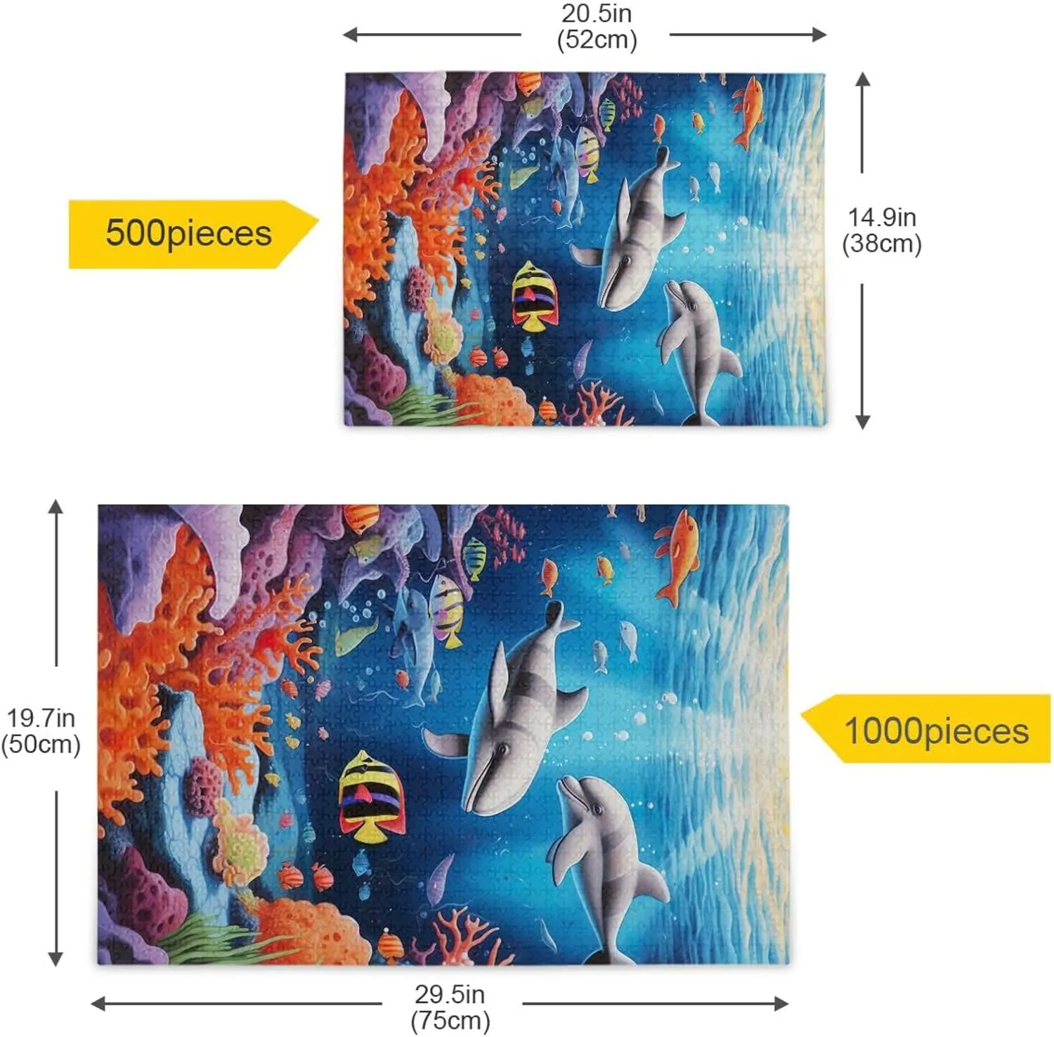 Puzzles for Adults 500 Piece Whales Dolphin Fish Undersea Jigsaw Puzzles Kids Toy Game Gift 202A2472
