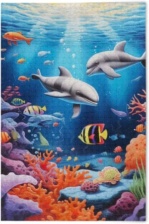 Puzzles for Adults 500 Piece Whales Dolphin Fish Undersea Jigsaw Puzzles Kids Toy Game Gift 202A2472