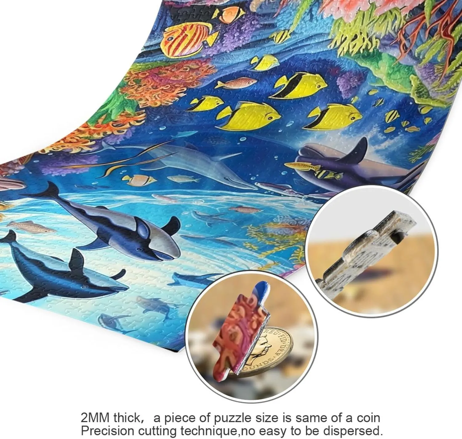 Puzzles for Adults 500 Piece Whales Dolphin Fish Undersea Jigsaw Puzzles Kids Toy Game Gift 202A2485