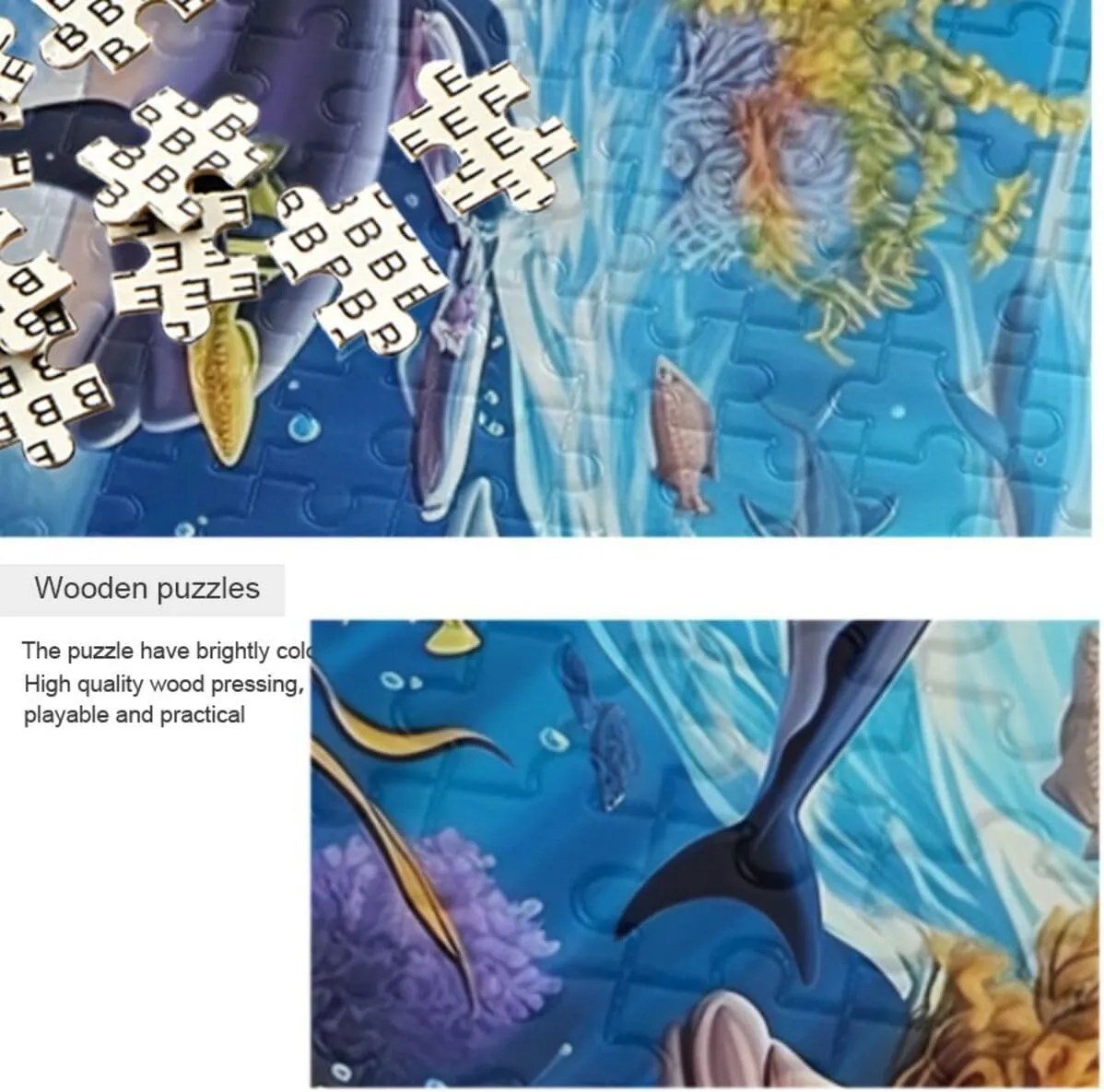 Puzzles for Adults 500 Piece Whales Dolphin Fish Undersea Jigsaw Puzzles Kids Toy Game Gift 202A2485