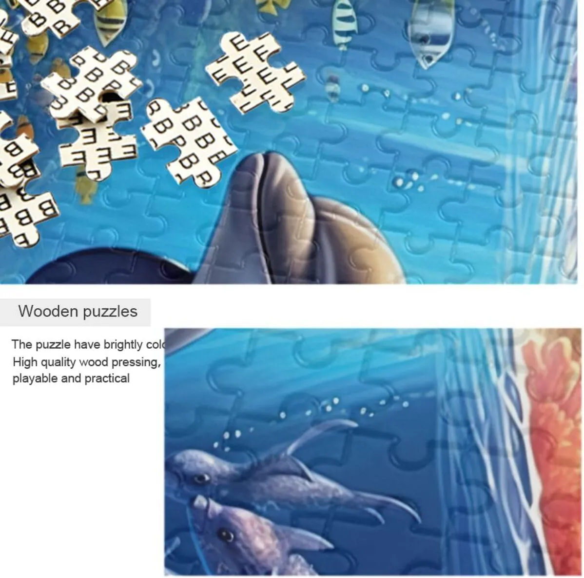 Puzzles for Adults 500 Piece Whales Dolphin Fish Undersea Jigsaw Puzzles Kids Toy Game Gift 202A2490
