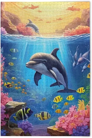 Puzzles for Adults 500 Piece Whales Dolphin Fish Undersea Jigsaw Puzzles Kids Toy Game Gift 202A2490