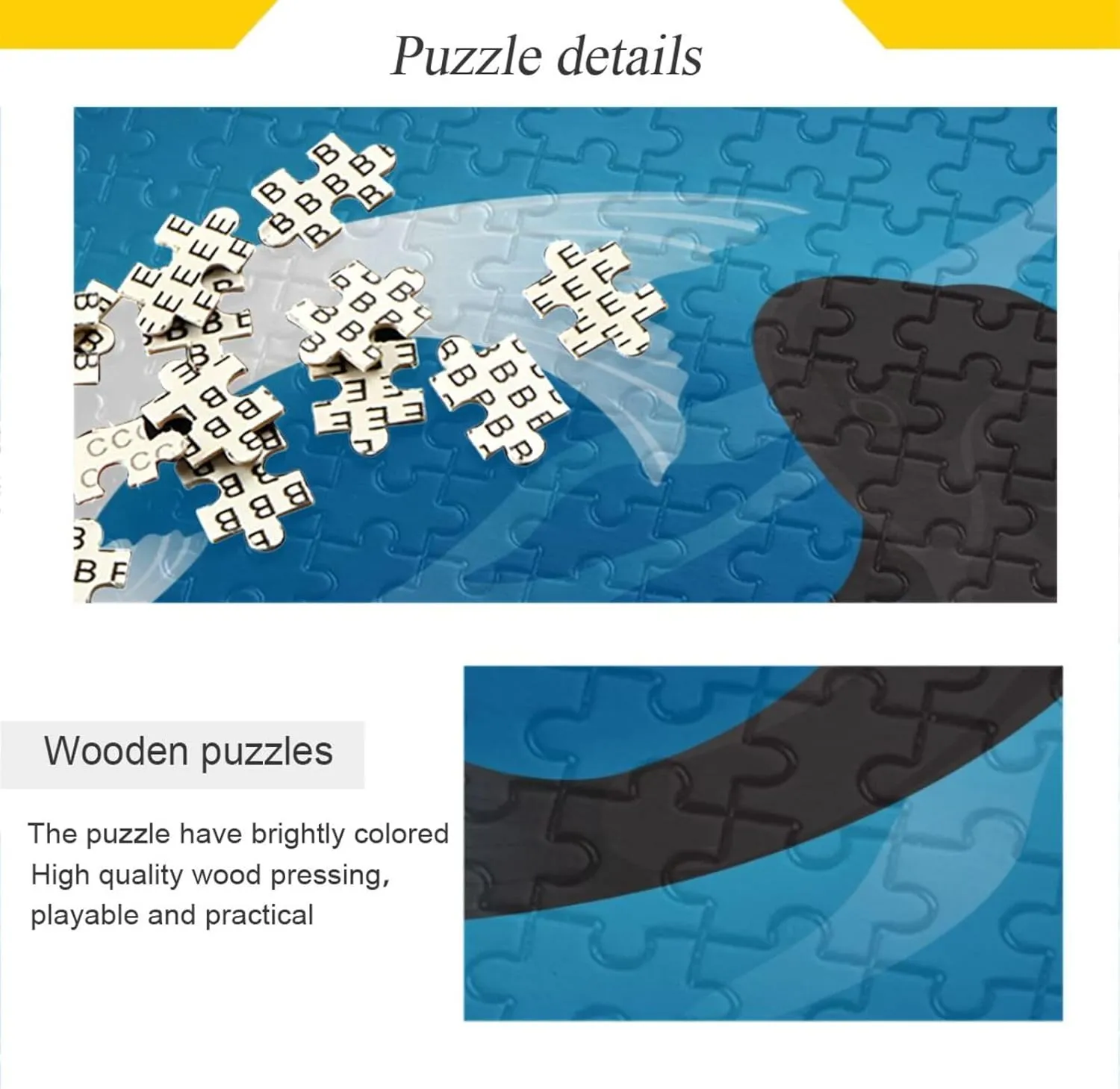 QUGRL Black and White Carps Fishes Jigsaw Puzzle 1000 Pieces for Adults Teens Yin Yang Symbol DIY Wall Art Intellectual Decompressing Educational Fun Game