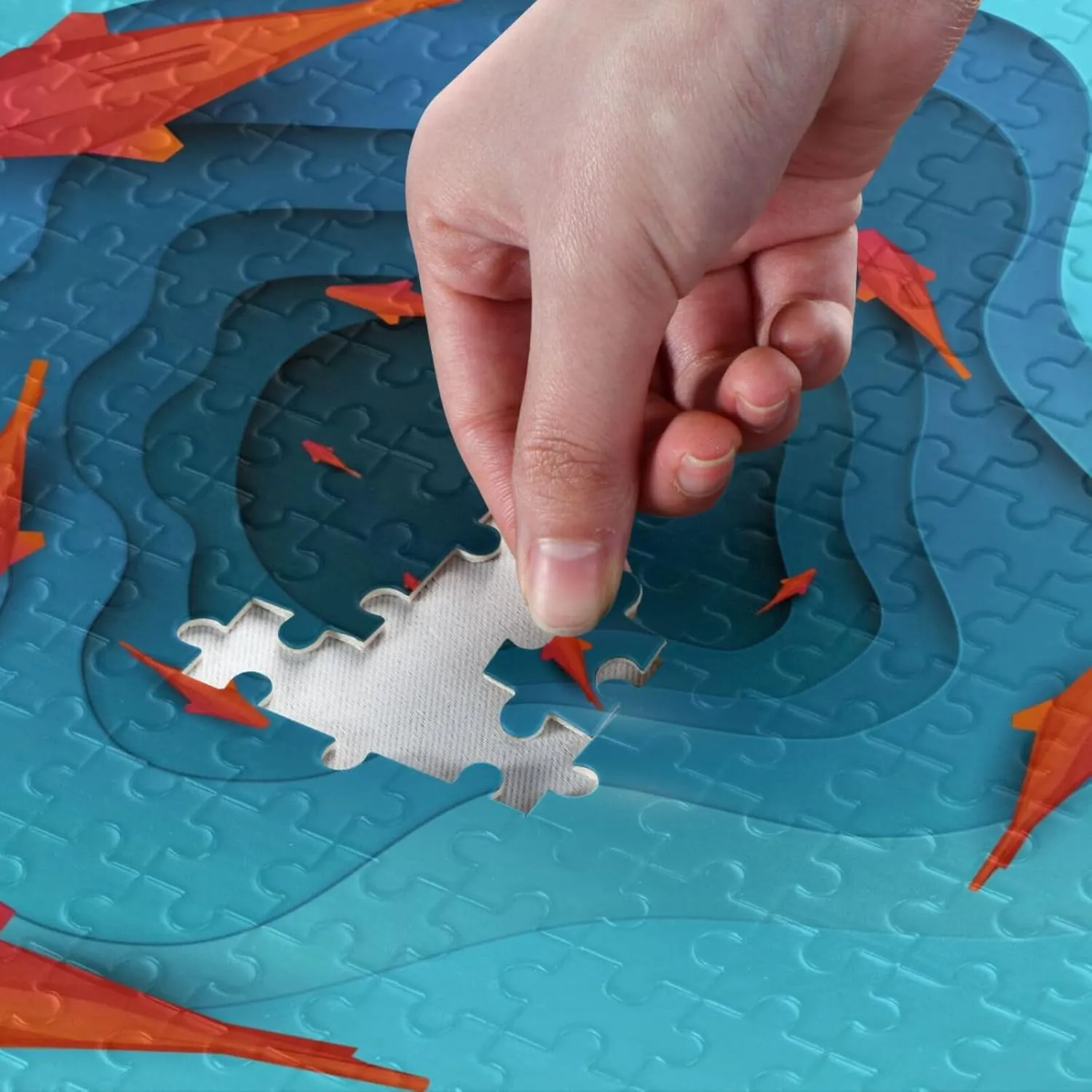 QUGRL Craft Flexagon Japanese Jigsaw Puzzle 1000 Pieces for Adults Teens Cartoon Red Fish Childish DIY Wall Art Intellectual Decompressing Educational Fun Game