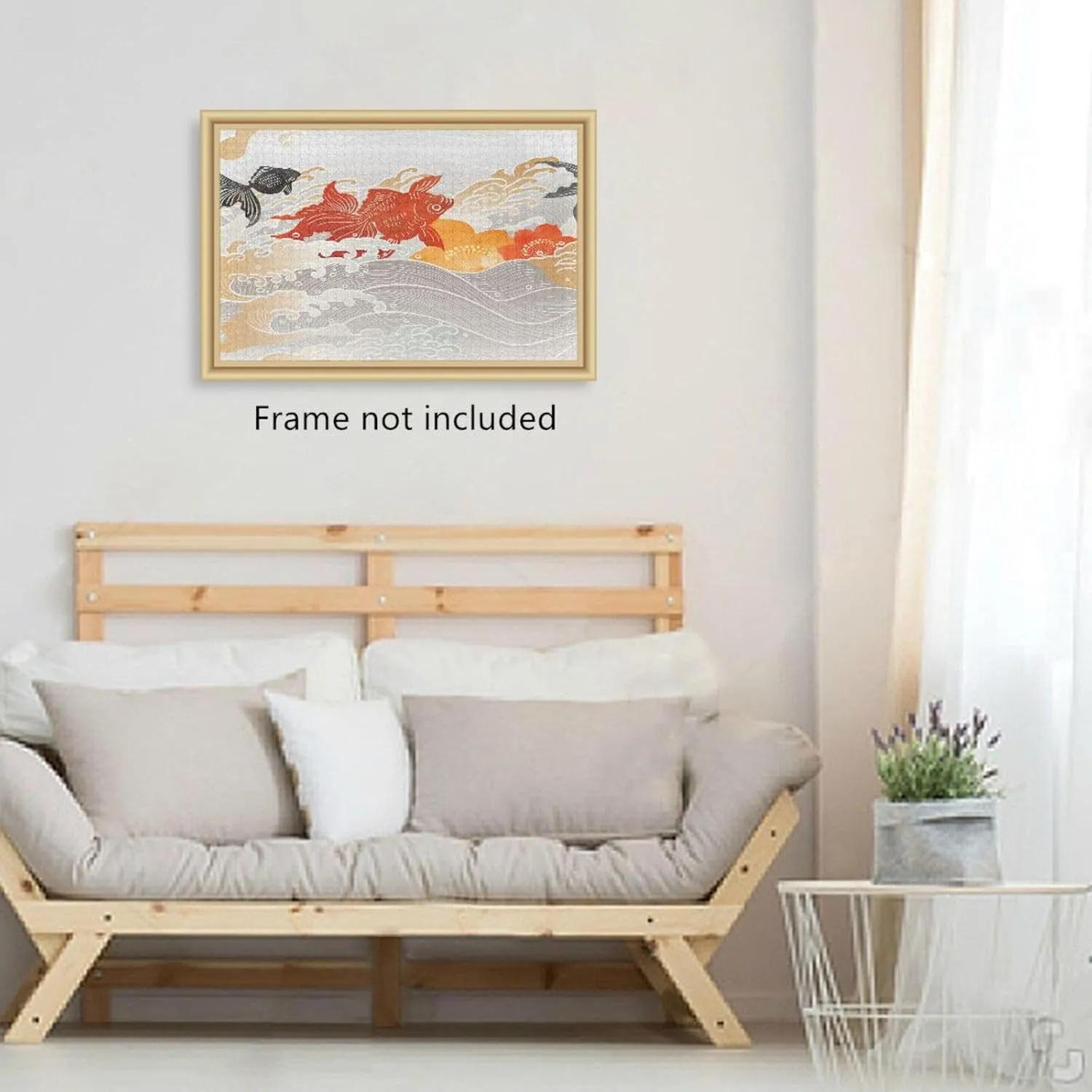QUGRL Gold Fish Japanese Jigsaw Puzzle 1000 Pieces for Adults Teens Cartoon Carp Sea DIY Wall Art Intellectual Decompressing Educational Fun Game