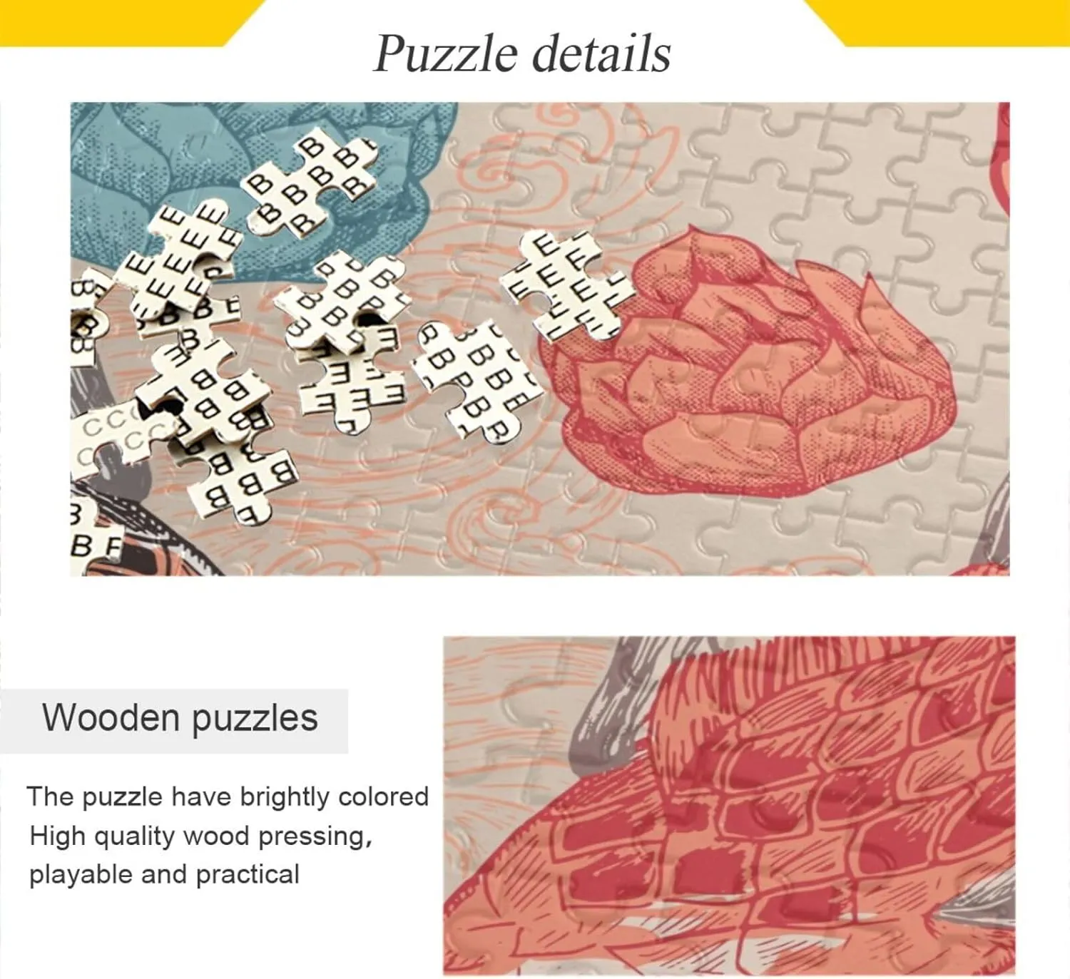 QUGRL Koi Fish Watercolor Jigsaw Puzzle 1000 Pieces for Adults Teens Japanese Flower DIY Wall Art Intellectual Decompressing Educational Fun Game