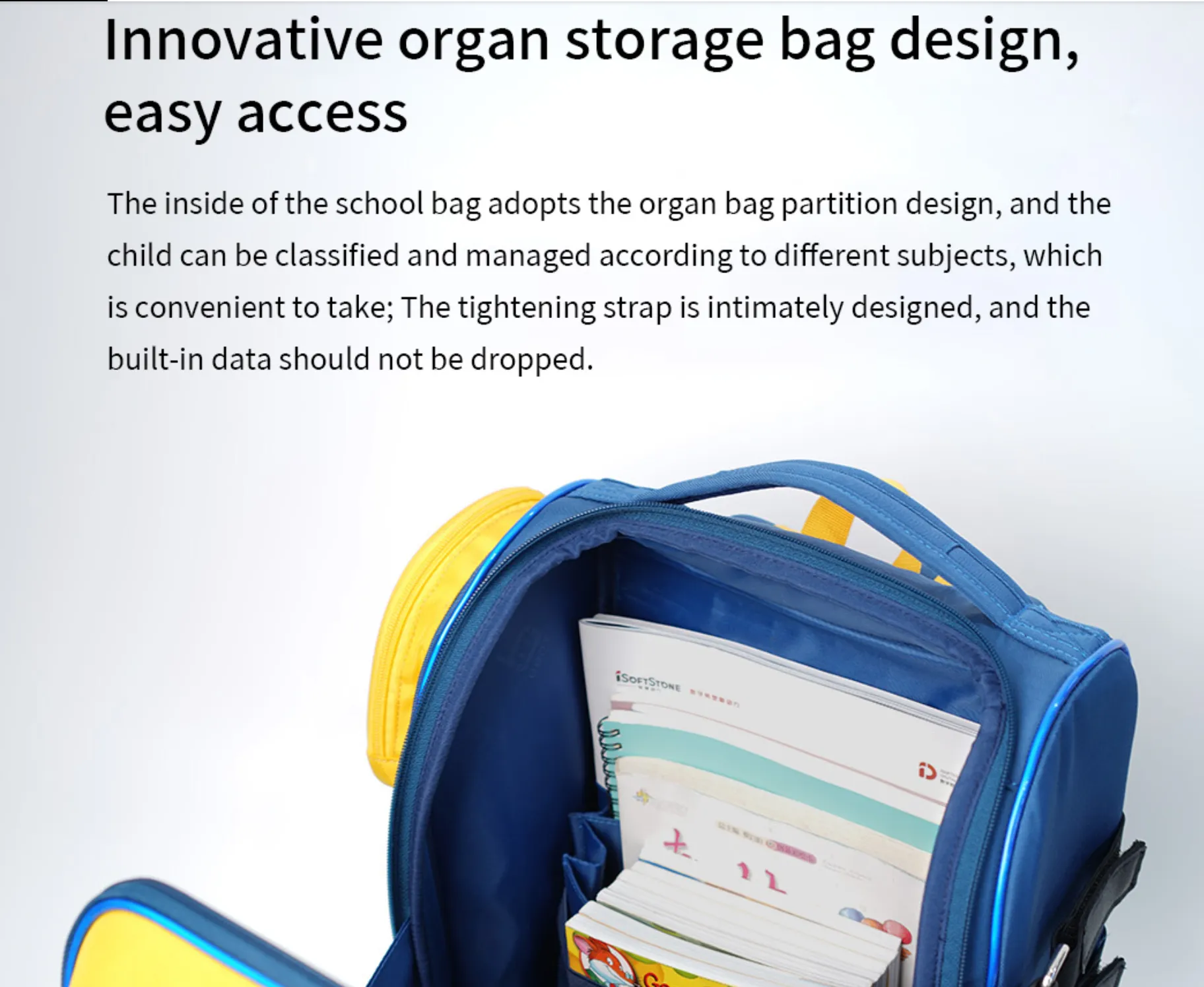 "Arna's Designer School Bags" New Product! Lighten Up Primary Flip Large-capacity Waterproof Bag