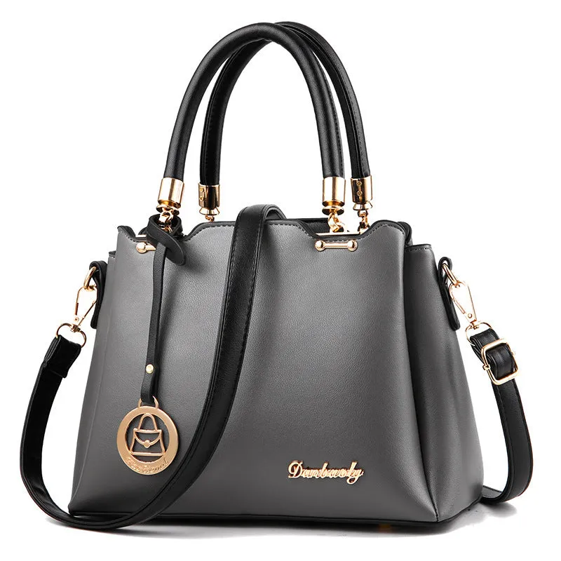 Rachel – Classic Vegan Leather Handbag with Gold Accents