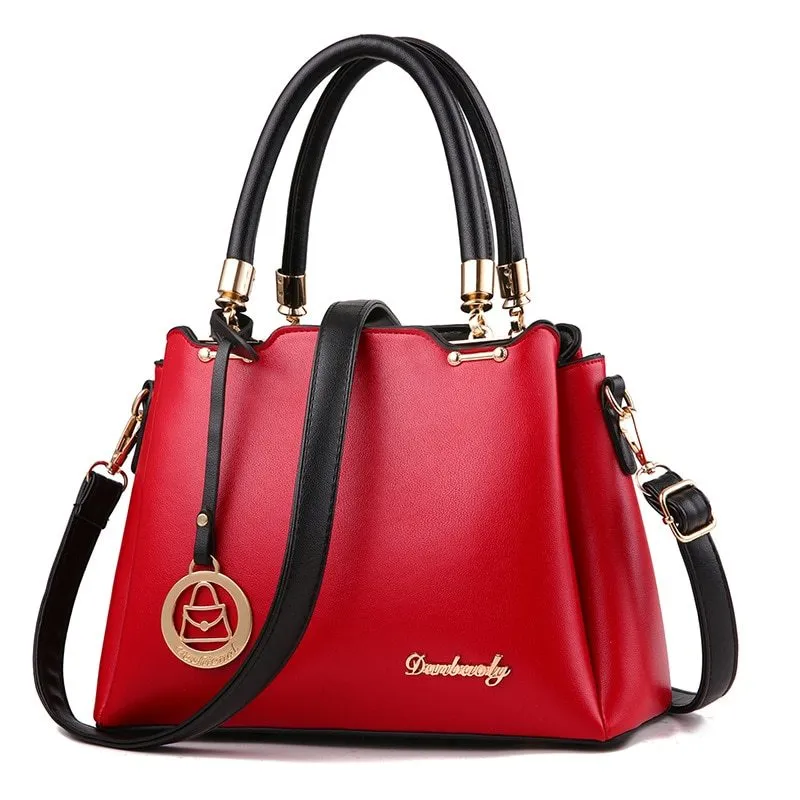 Rachel – Classic Vegan Leather Handbag with Gold Accents