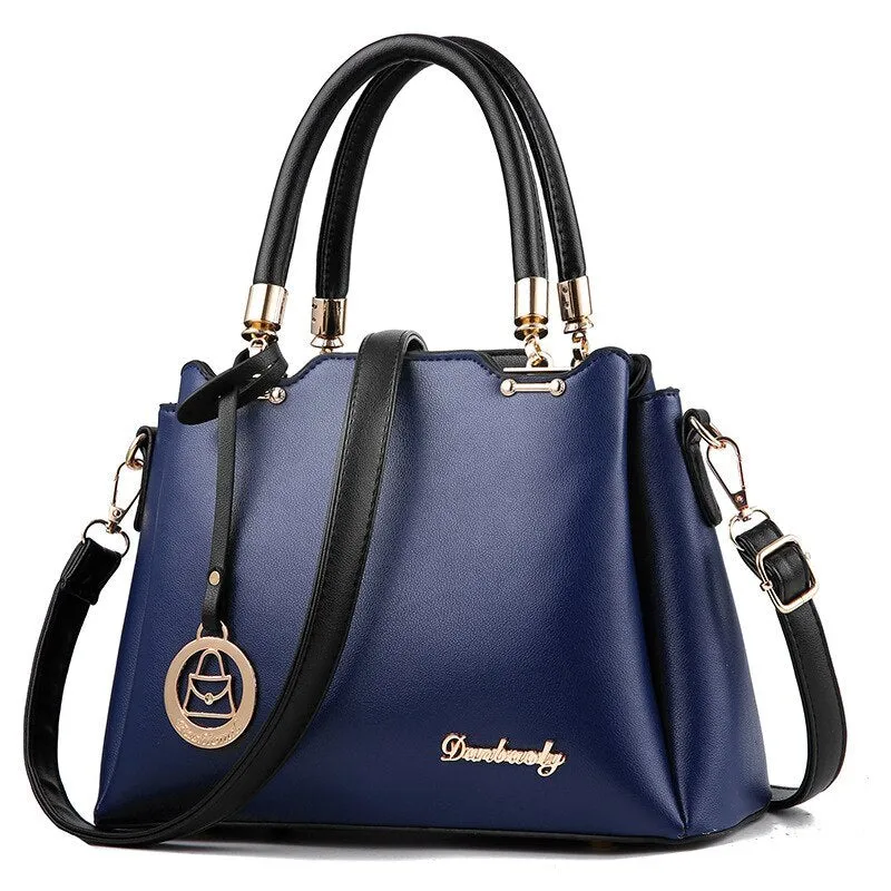 Rachel – Classic Vegan Leather Handbag with Gold Accents