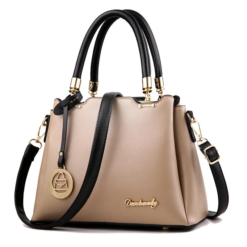 Rachel – Classic Vegan Leather Handbag with Gold Accents