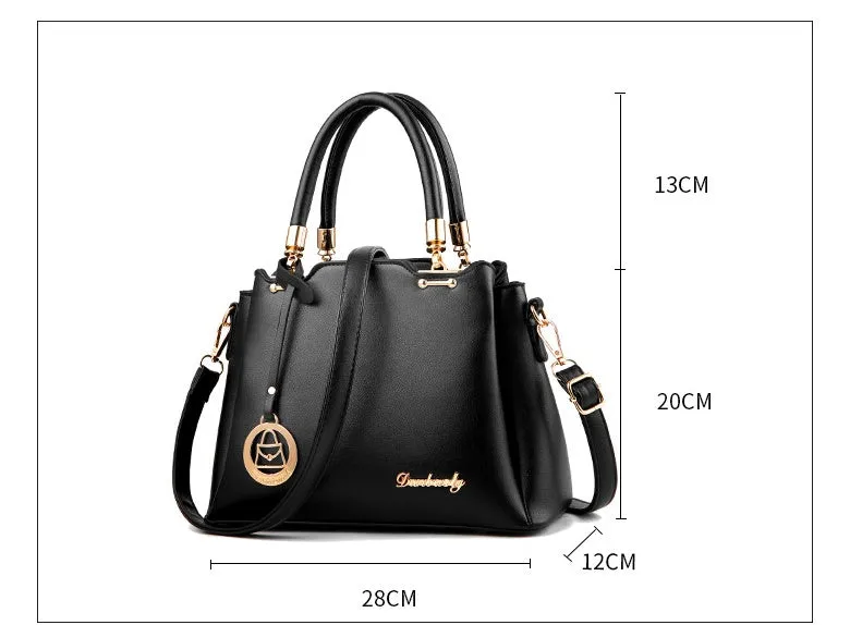 Rachel – Classic Vegan Leather Handbag with Gold Accents