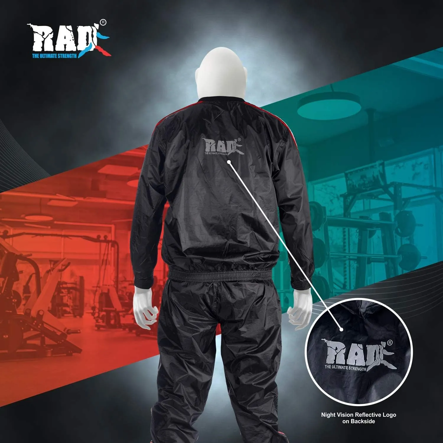 RAD Sauna Sweat Suit for Men & Women (Medium To 6XL) for Weight Loss & Fat Burn Sweating Suit Red,White,Gold,Pink,Blue