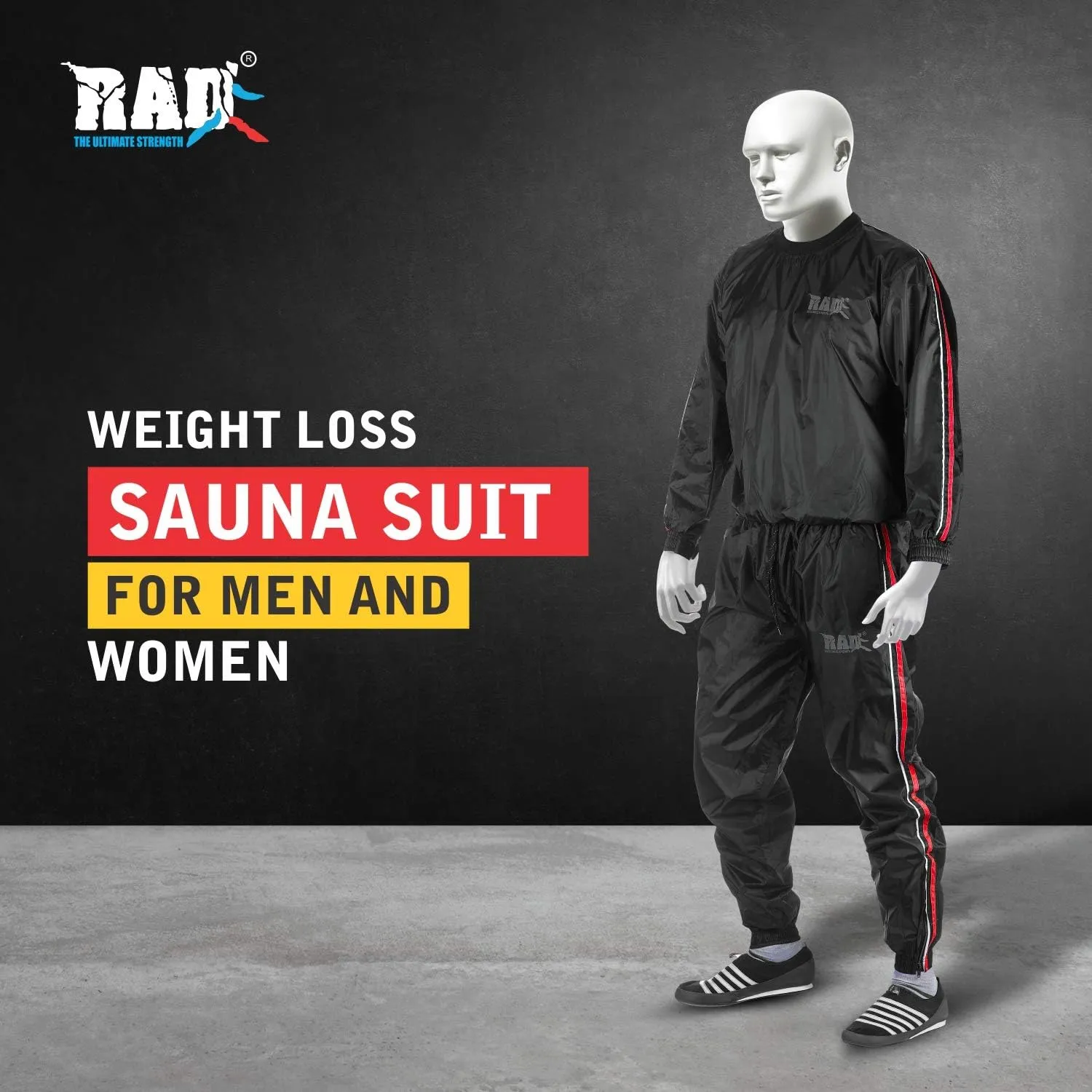 RAD Sauna Sweat Suit for Men & Women (Medium To 6XL) for Weight Loss & Fat Burn Sweating Suit Red,White,Gold,Pink,Blue
