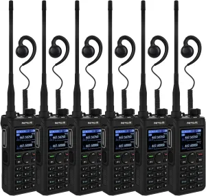 Retevis C2 2 Way Radio Long Range,GMRS Walkie Talkies,Noise Cancelling,Group Call,First Responder, Easy Pairing,2000mAh,USB-C,Professional Walkie Talkies for School,Industrial,Logistics(6 Pack)