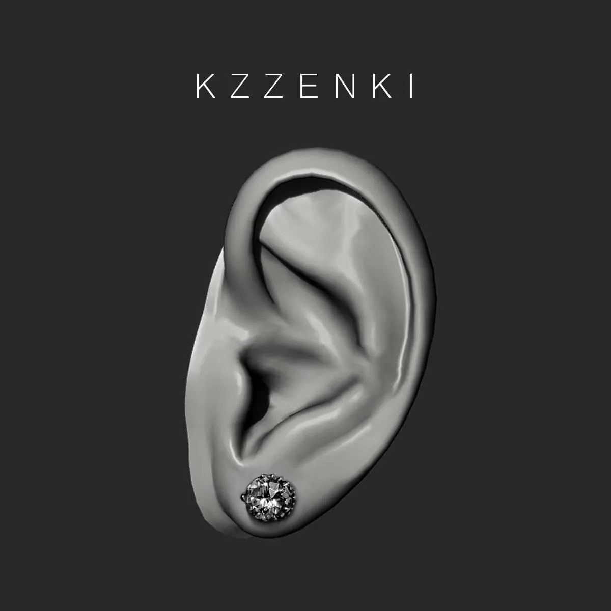 Retro Dark Shadow Stud Earrings, Hypoallergenic Stainless Steel Cubic Zirconia Earrings