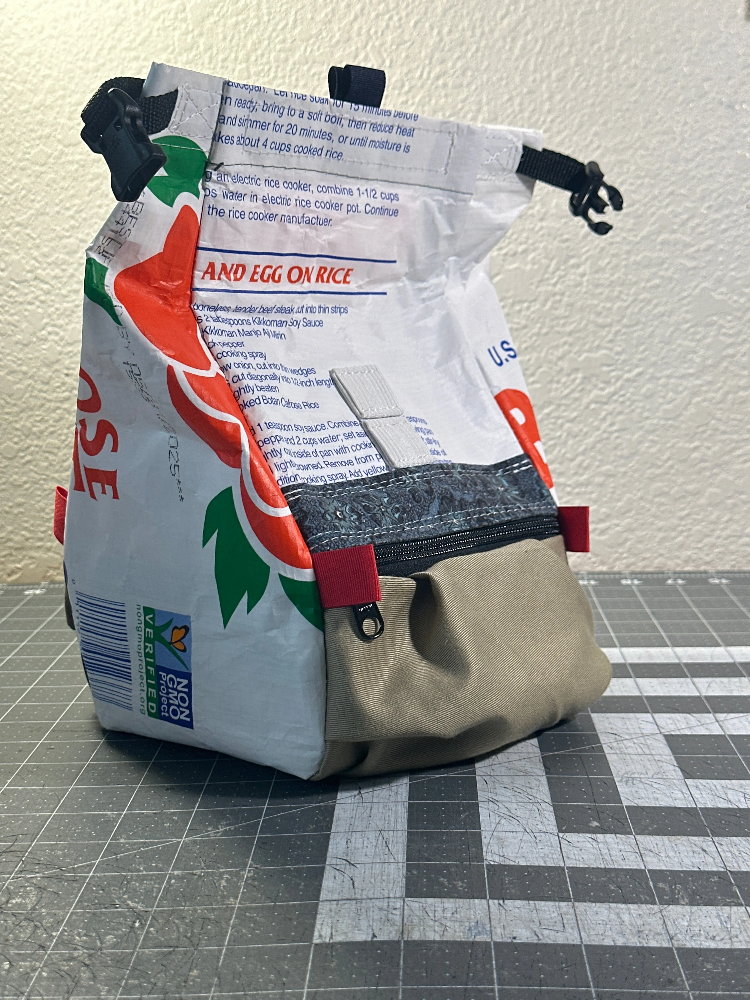 Rice Bag Worn Wear Upcycled Bouldering Pail 0021